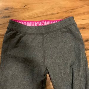 Gray With Pink Accent Under Armor Leggings